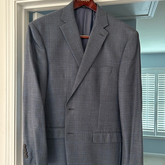 Lauren Ralph Lauren Plaid Blue Silk Wool Blend Sports Coat 44R - Picture 13 of 13